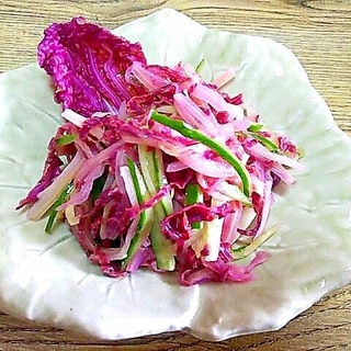 紫白菜とキュウリ☆マリネ